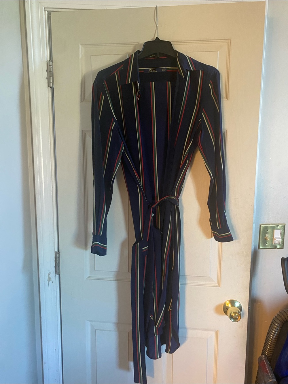 Polo by Ralph Lauren Navy Multi-Color Striped Wrap Dress